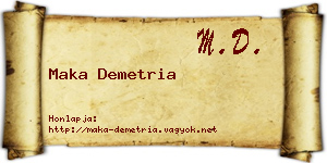 Maka Demetria névjegykártya